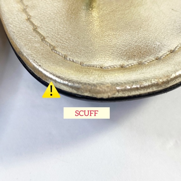 PRADA Metallic Gold Bow Wedge Sandal (38) - Picture 9 of 13